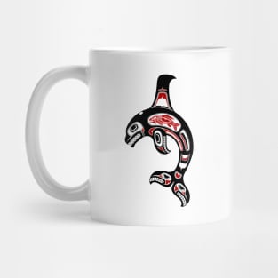 Red and Black Haida Spirit Killer Whale Mug